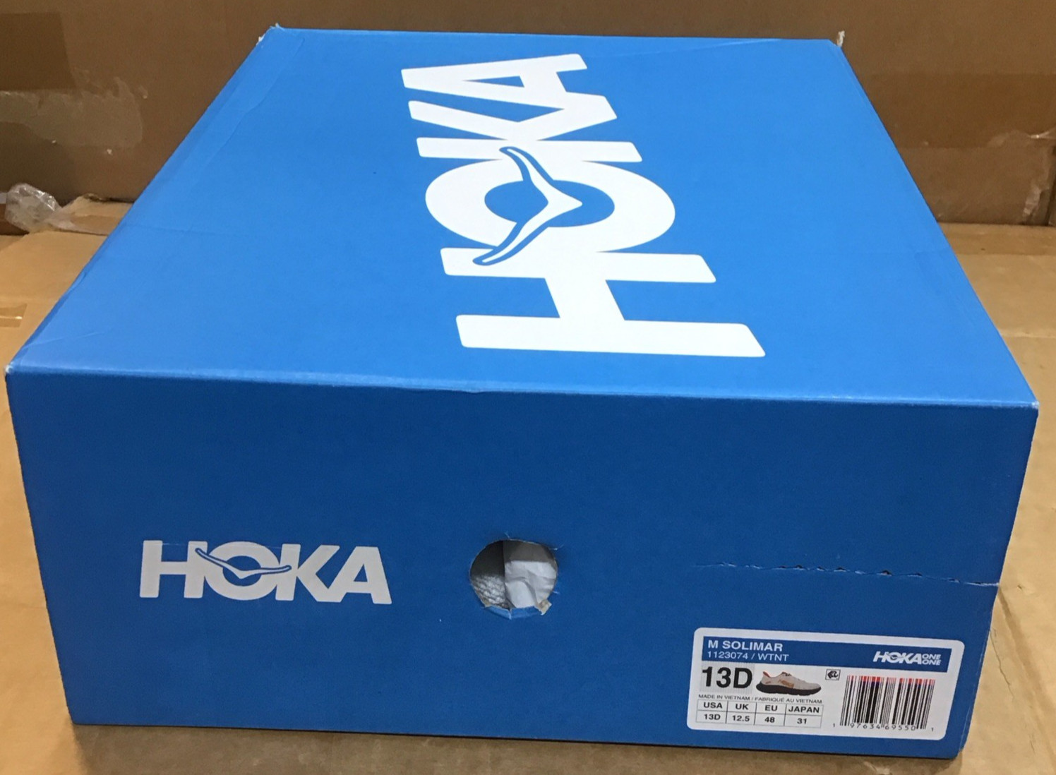Hoka One One Solimar White Navy Running Shoes Mens 1123074 WTNT