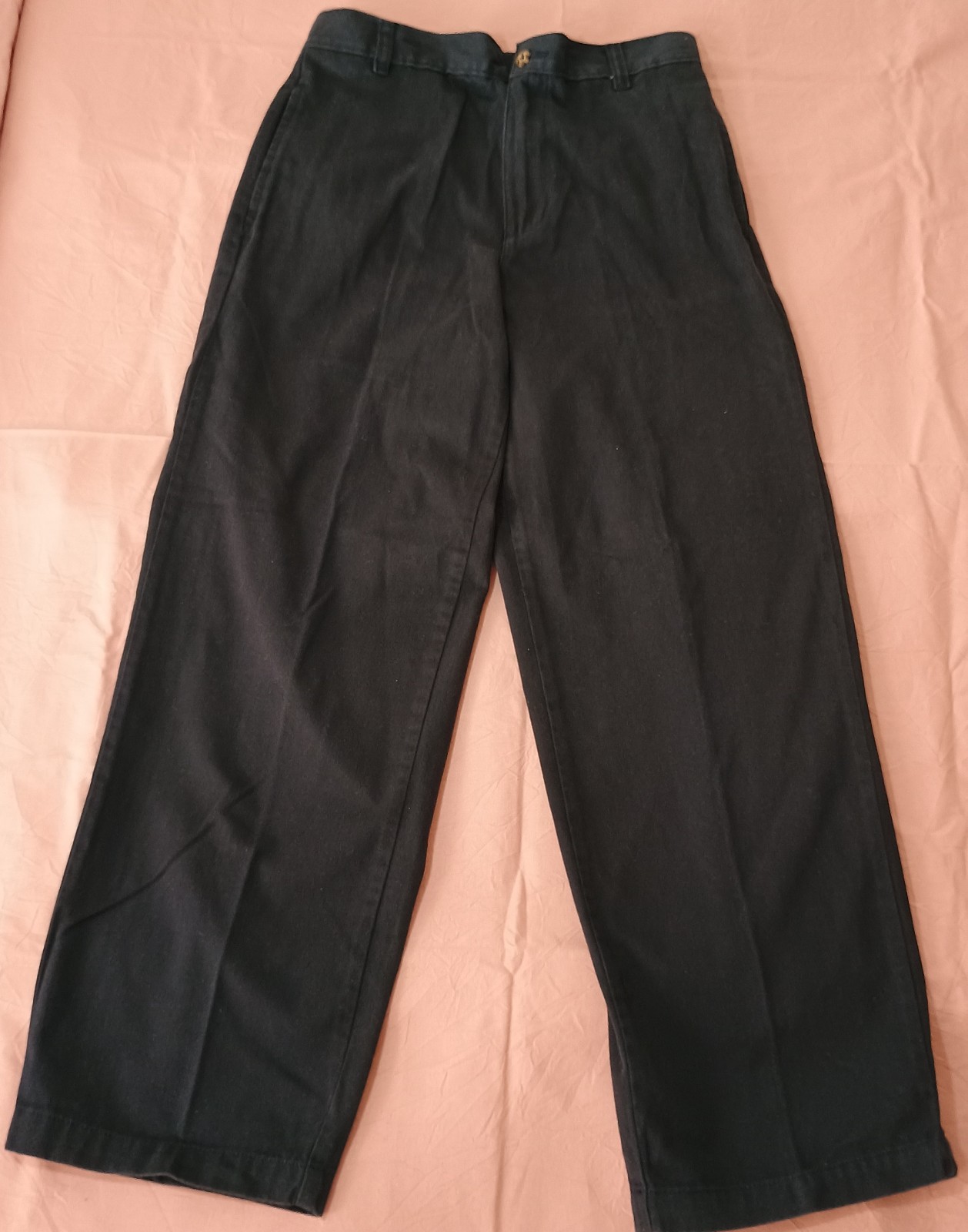 Boys Size 14 Dress Chino Pants 4 Pockets Navy 100% Cotton Preppy Relaxed School