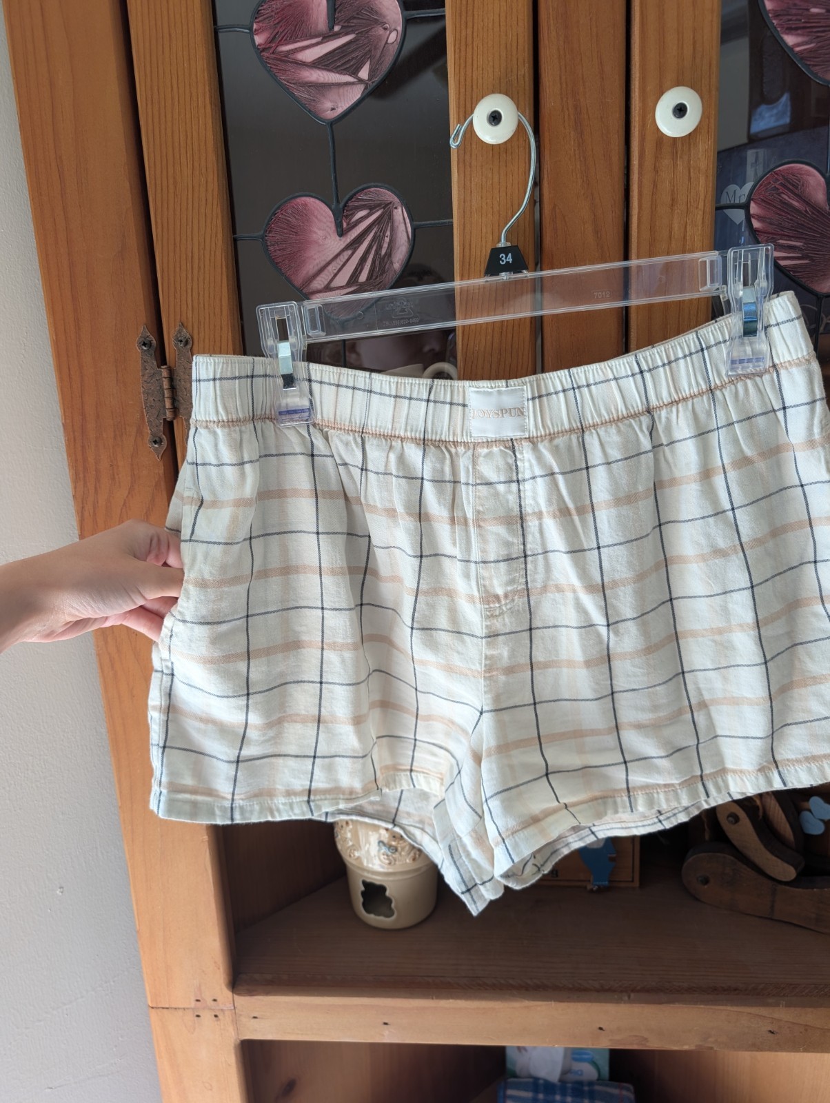 Women’s Size Small Plaid Boxer Sleeper Shorts With Pockets