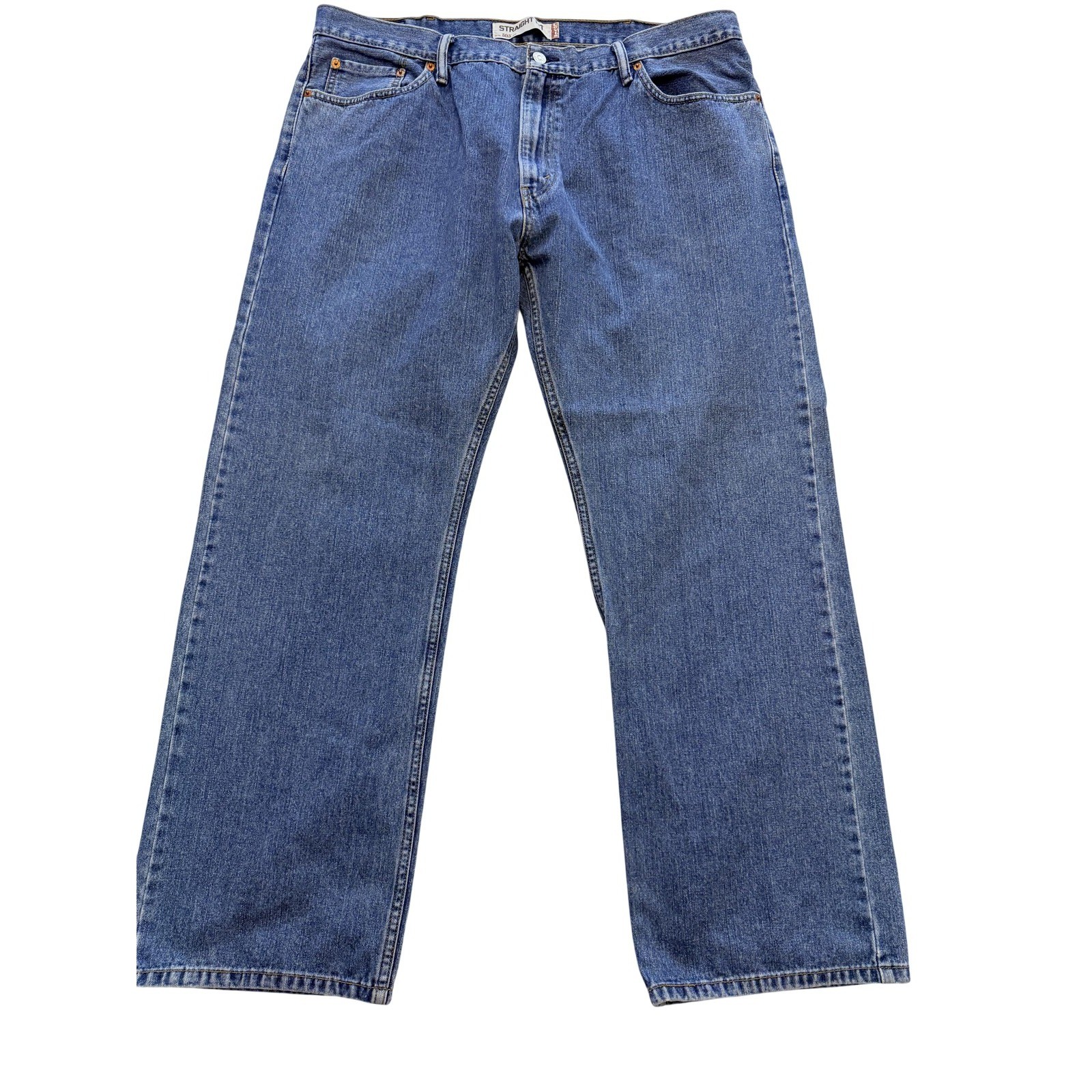 Levis 505 Jeans Mens 42×30 Blue Medium Wash Straight Leg Denim Classic Fit