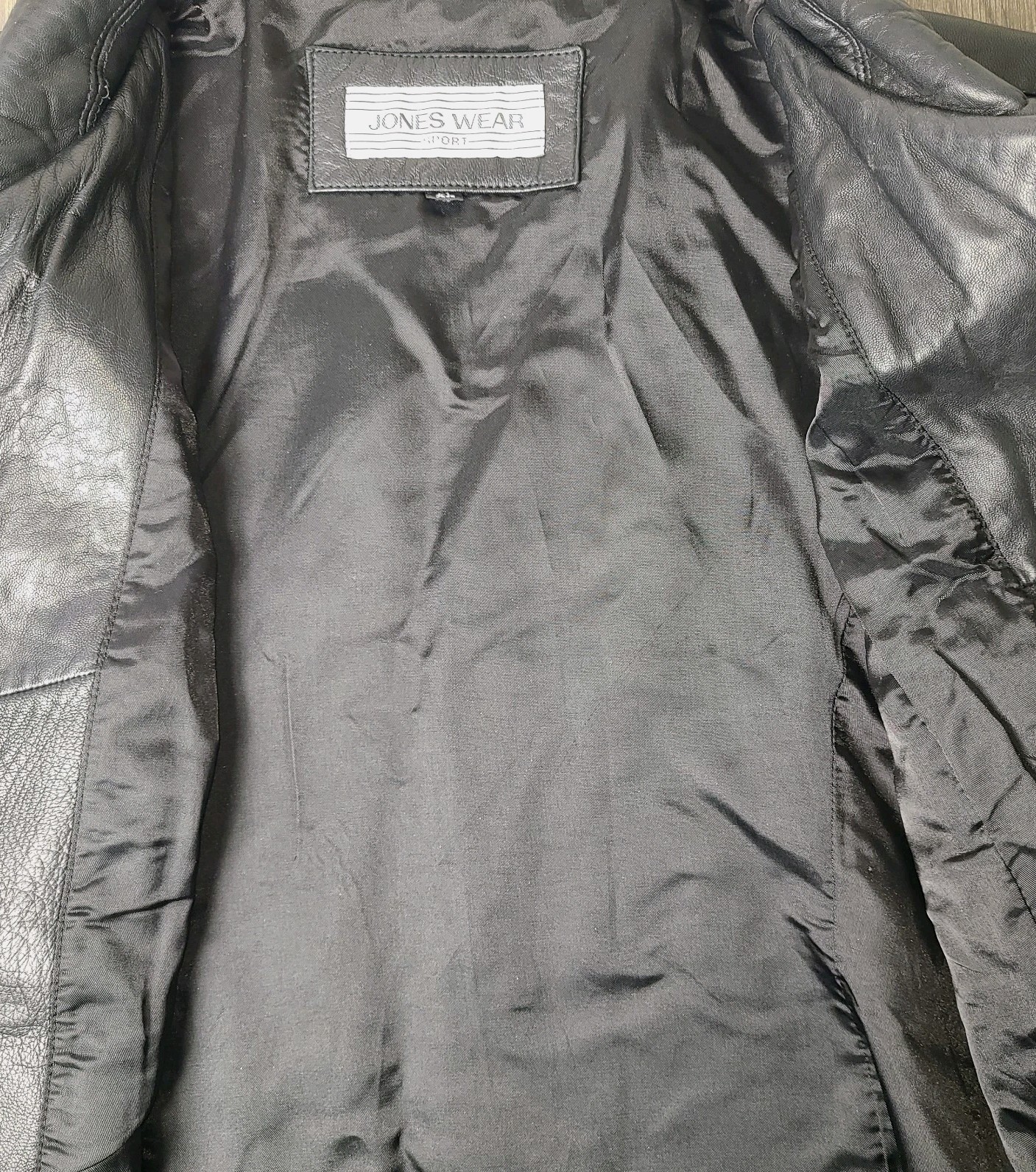Jones Wear Sport Genuine Leather Womans XL Jacket Black Zip Front Moto EUC