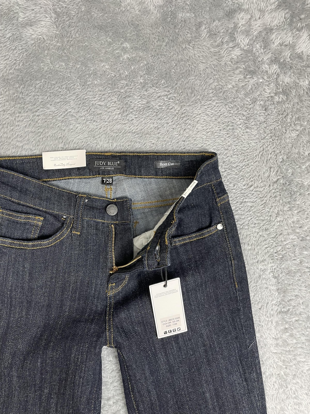 Judy Blue Boot Cut Jeans Womens 7/28 Blue Dark Wash Mid Rise Stretch Denim