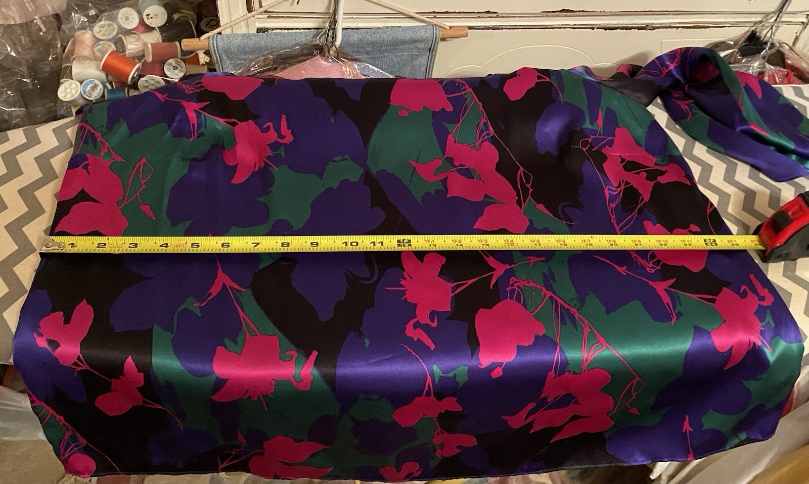 Talbots Wom +18W Multicolor 100% Silk Blouse Slit Sleeves