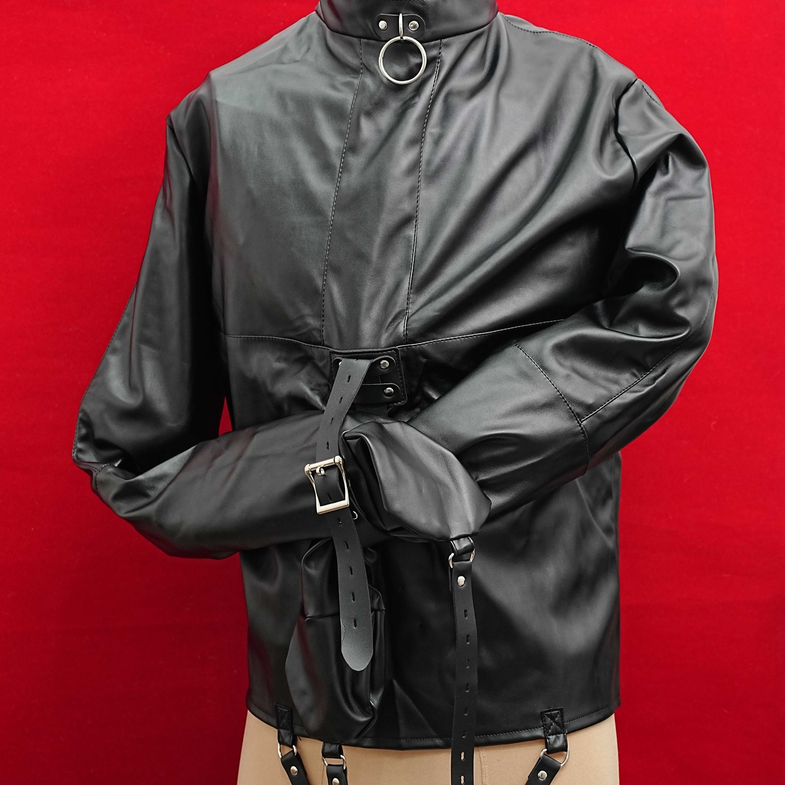 Straight Jacket Asylum Body Harness Armbinder Costume Straitjacket Clubwear US