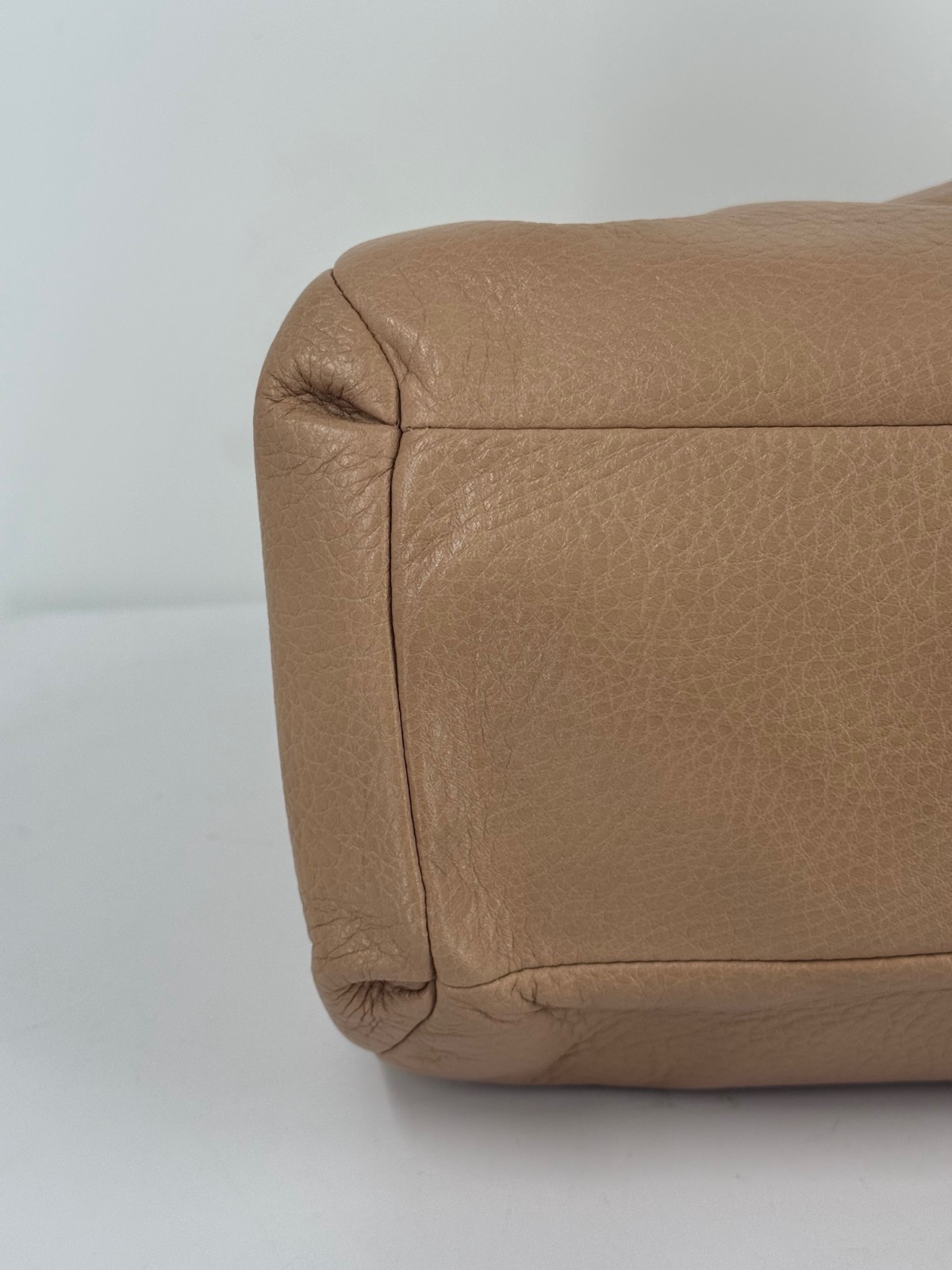 Coach Tan Brown Pebbled Leather Madison Phoebe Satchel Saddle Hobo Purse Bag