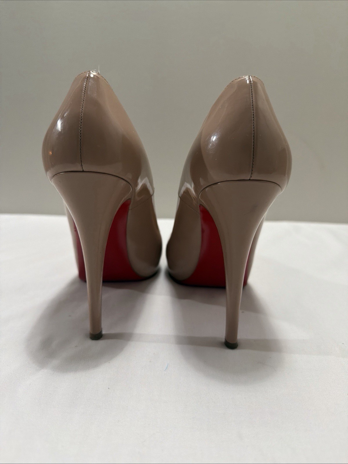 CHRISTIAN LOUBOUTIN Rolando 120mm Nude Patent Platform Pumps Size 39