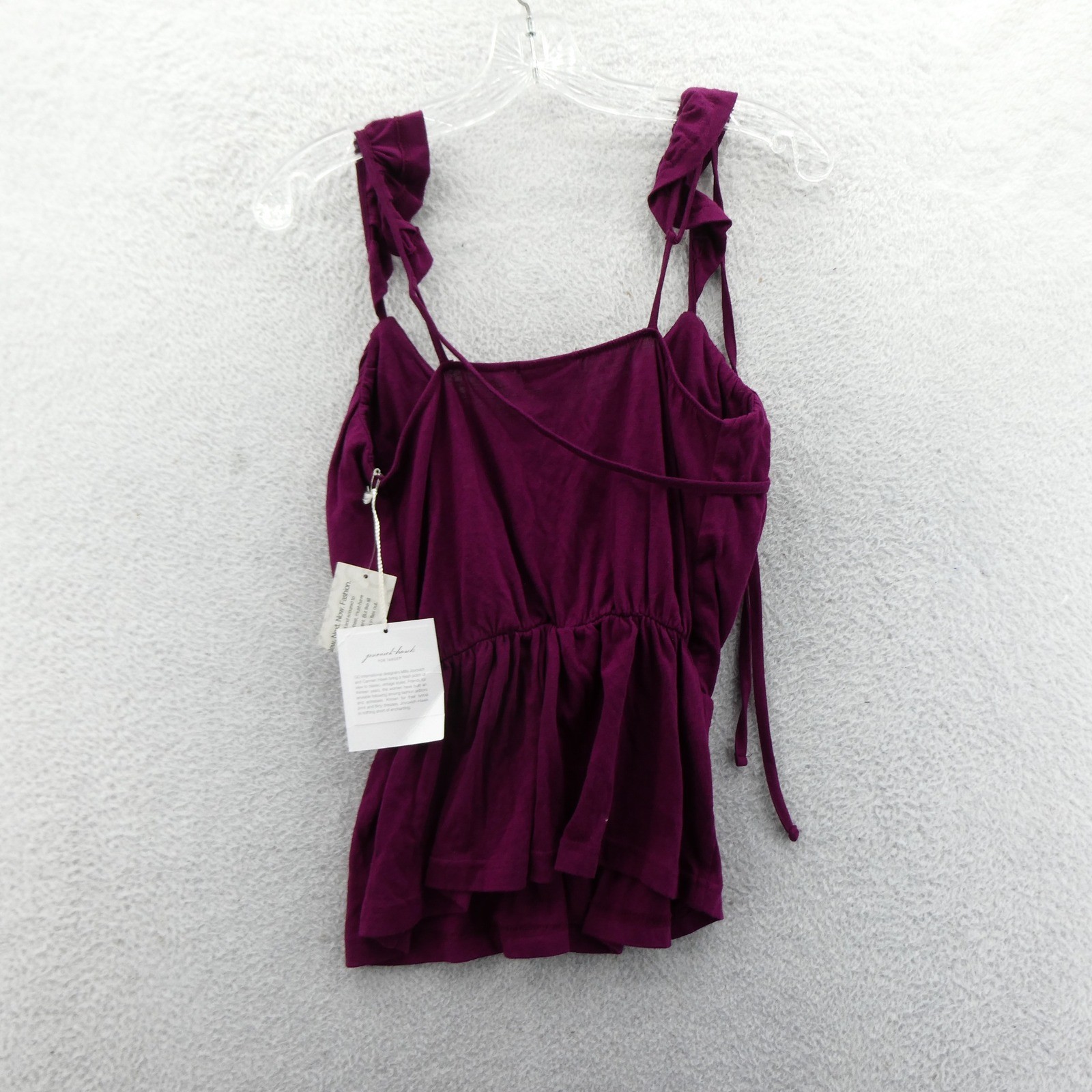 Jovovich-Hawk Top Womens Extra Small GO International Purple Ruffle Cotton Modal
