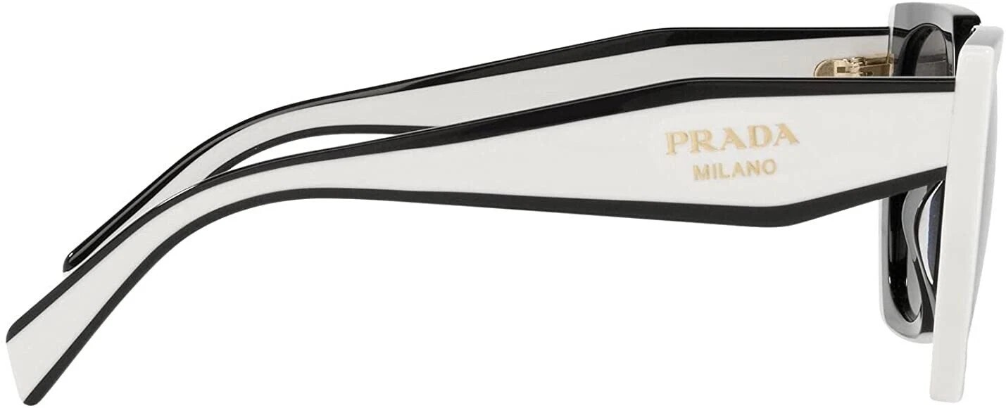 PRADA PR15WS 09Q5S0 Black White Dark Grey Women’s Sunglasses New