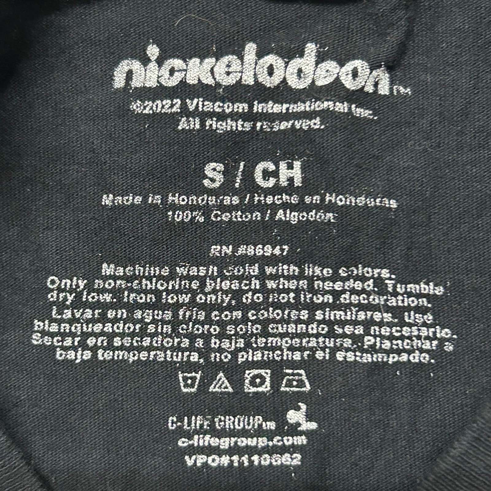 Nickelodeon T-Shirt Mens Size S Black Rugrats Graphic Print Cotton Crew Neck