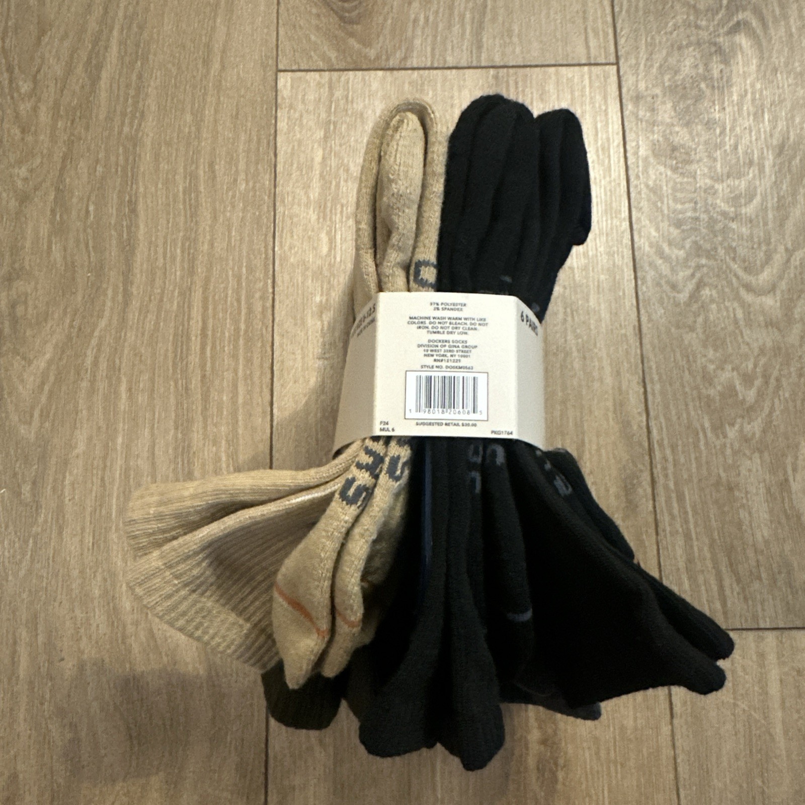Dockers Men’s Crew Cushioned Socks Khaki/ Olive/Brown/Black Size 6 – 12.5