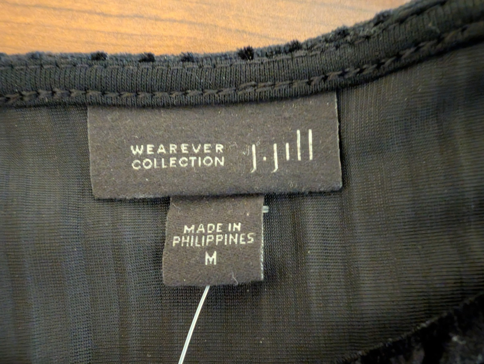 J. Jill Wearever Collection size M Velvety Velour Black / Black Striped Top NWT
