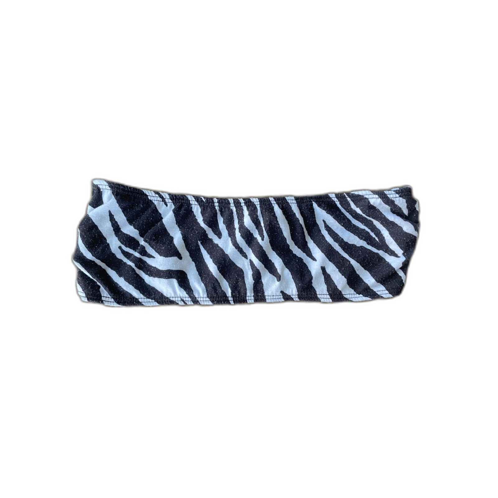 Full Tilt Zebra Print Bandeau Top Small Black White Strapless Tube Top