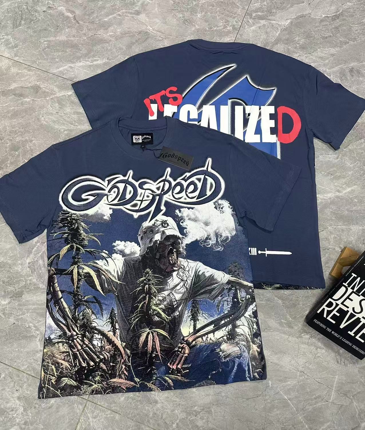 NEW Godspeed Skeleton Farmer in the Field printing Tee Mens Cotton T-shirt
