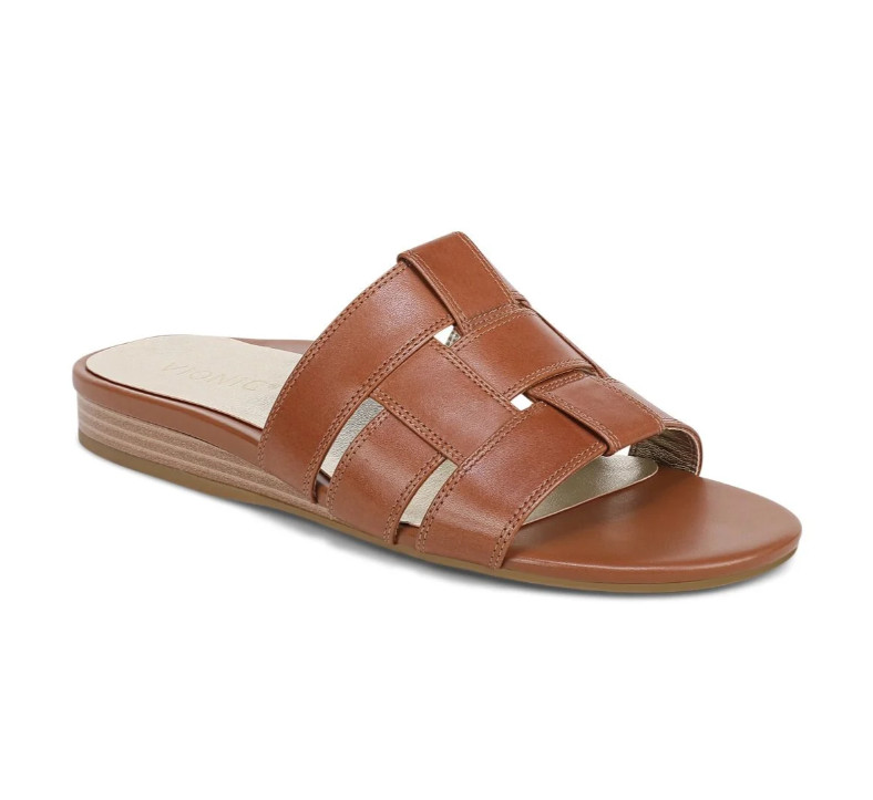 Vionic Glendora Slide Sandal Women’s Leather Orthotic Comfort Arch Support