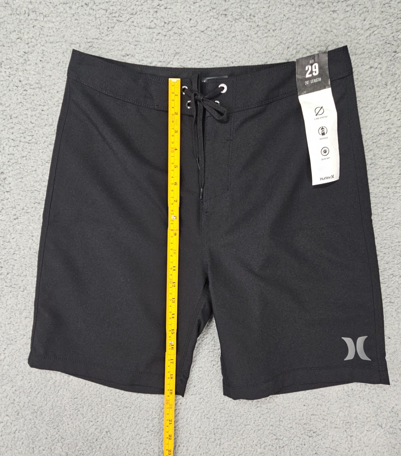 Hurley Board Shorts Mens 29 Black Surf Swim Quick Dry Stretch NWT