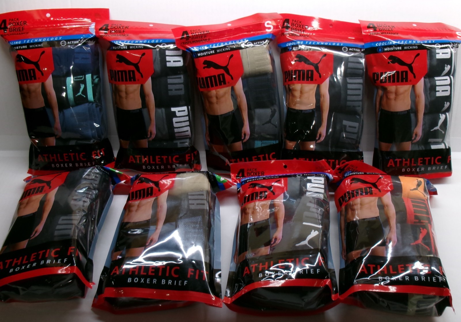 Puma Men’s Boxer Briefs 4 pack Athletic Fit Active Stretch DryCell Cooling techn