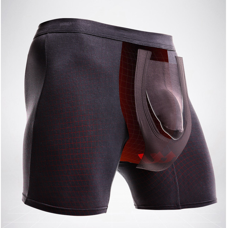Mens Underwear Separate Penis Ball Pouch Breathable Comfort Sport Boxer Shorts