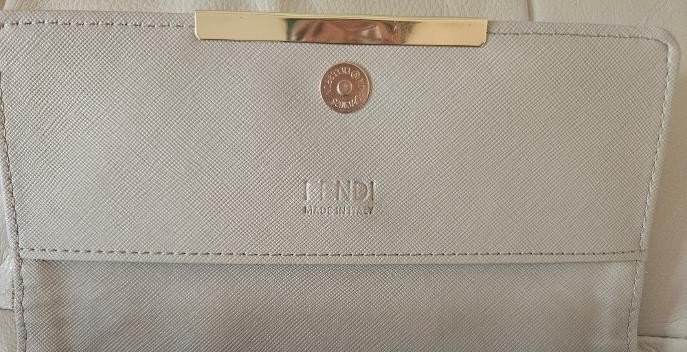 Fendi FF Zucca Monogram Long Beige/Brown Wallet Canvas Gold Logo Flap Women’s