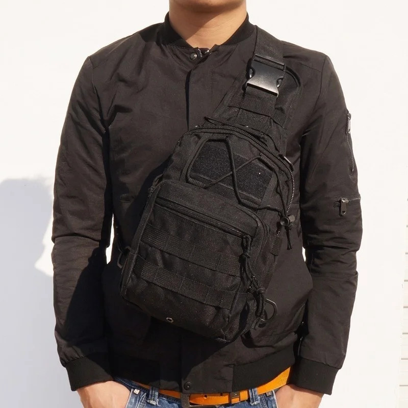 Men Backpack Molle Tactical Sling Chest Pack Shoulder Bag Outdoor Hiking Travel