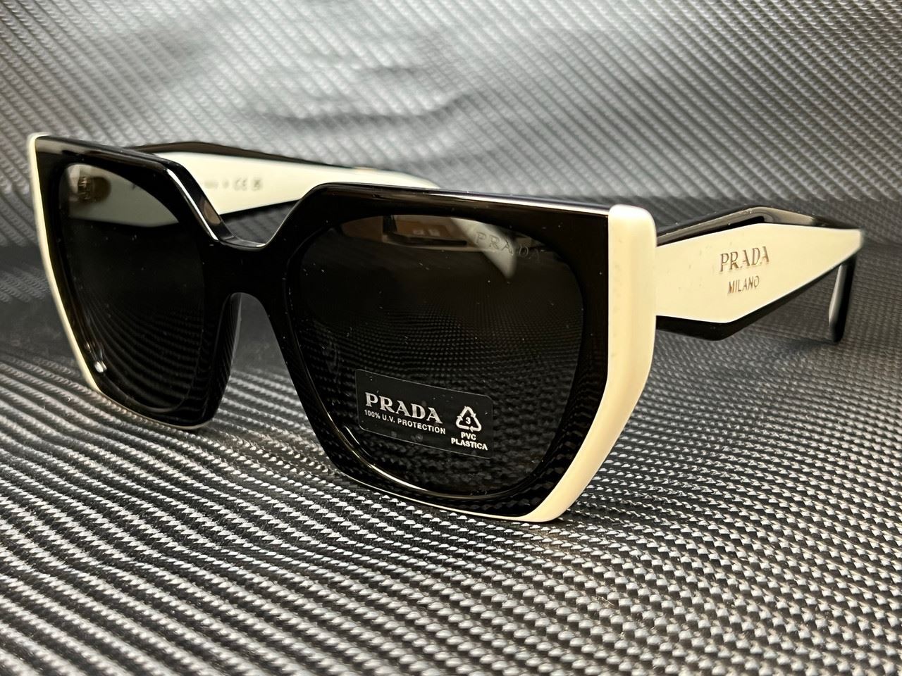 PRADA PR 15WS 09Q5S0 Black Talc Dark Grey 54 mm Women’s Sunglasses