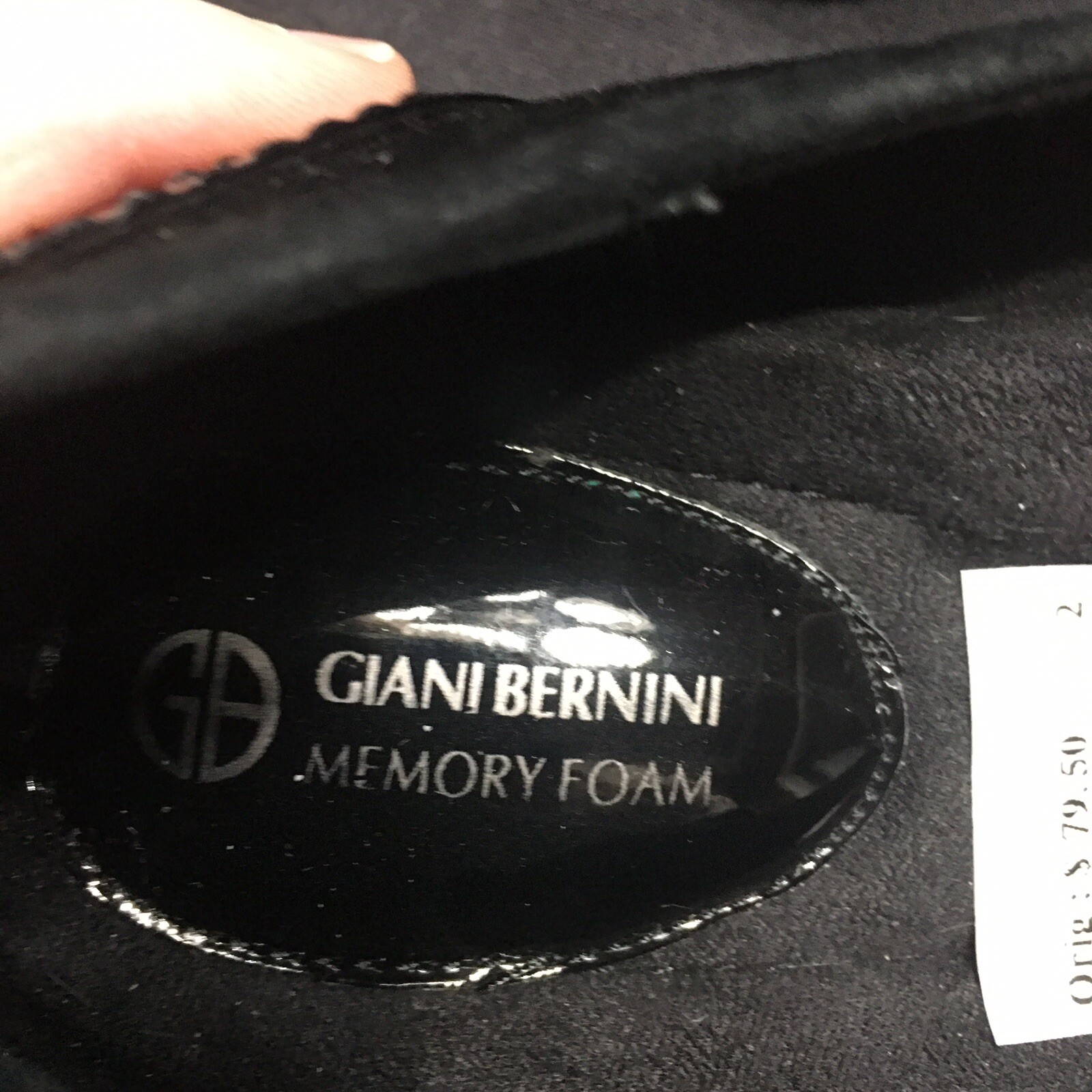 Giani Bernini Aubree Black Memory Foam 7M Shoes Leather And Man Made