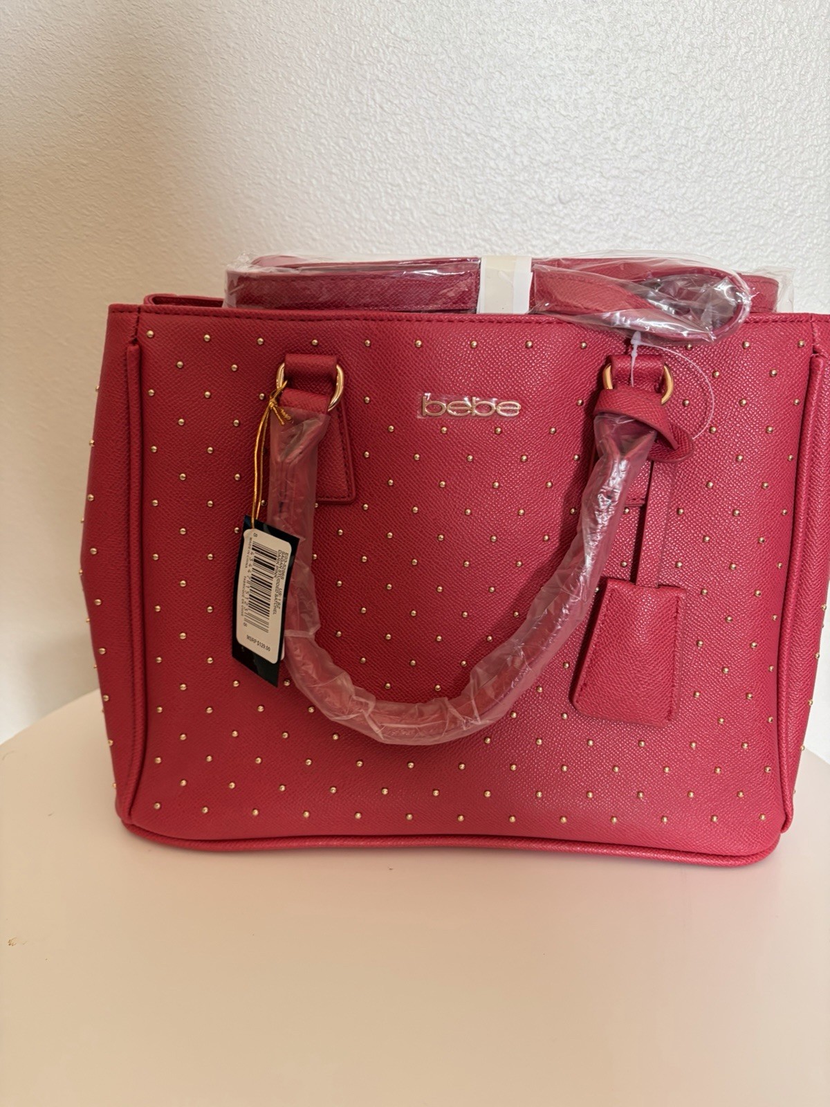bebe Women’s Sagan Studded Satchel Bag
