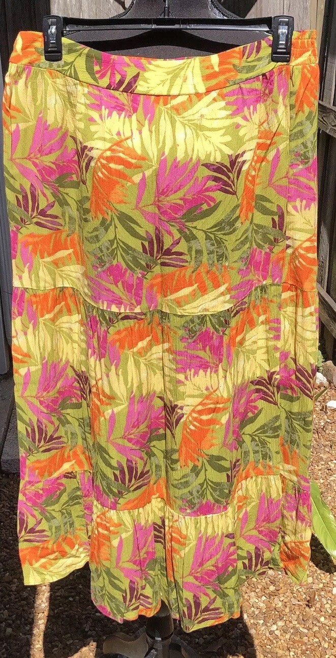 Jessica Simpson XL Bright Pickled Pepper Tiered Skirt Boohoo, Country, Comfort