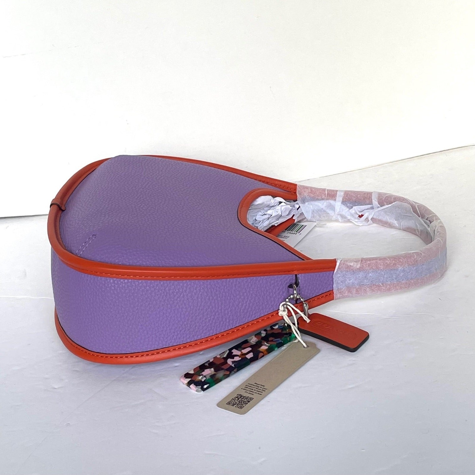 Coach Coachtopia Ergo Shoulder Bag CK112 Iris Purple Sun Orange Leather 90s