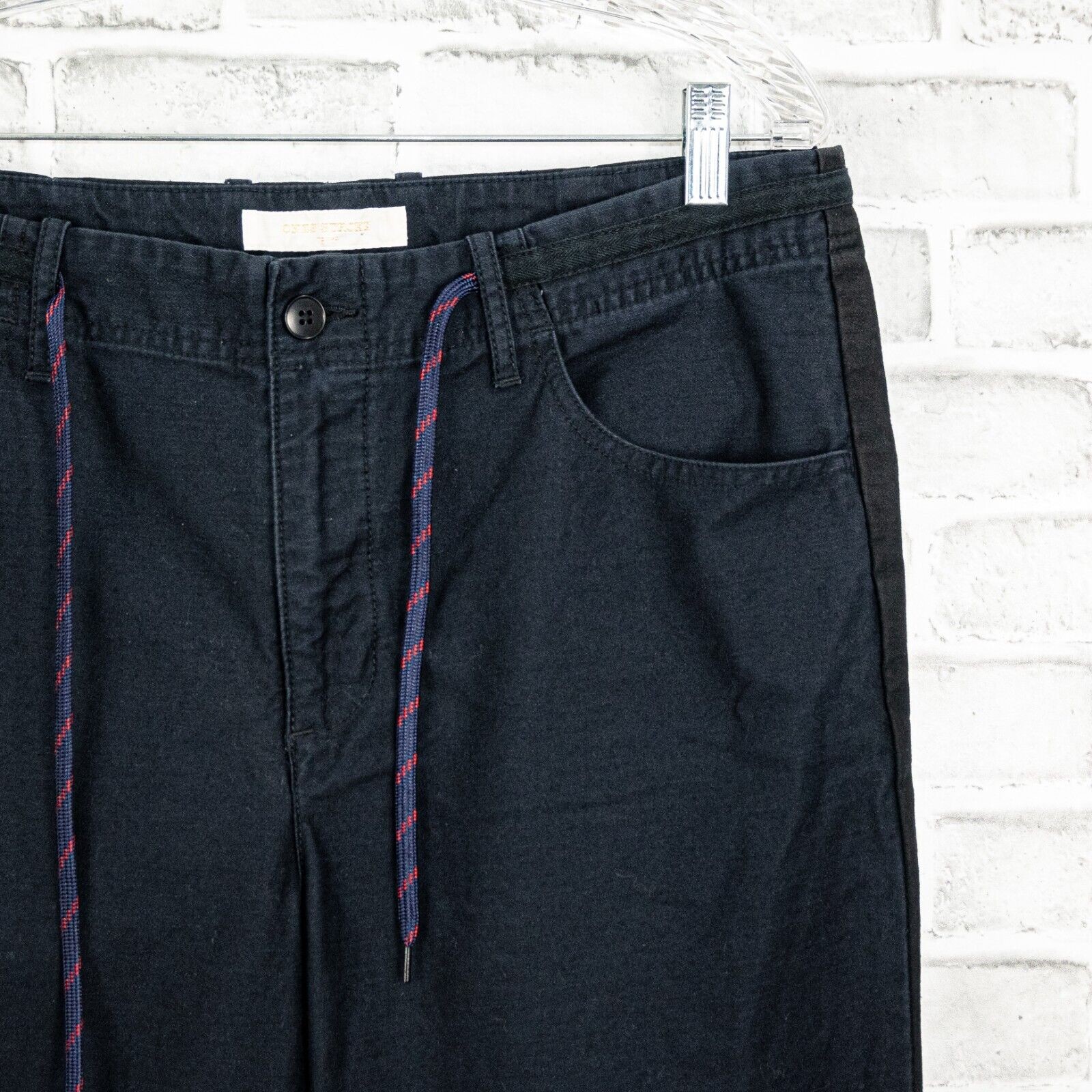 ONES STROKE Tokyo Men’s Drawstring Trouser Pants Navy front Black back 6