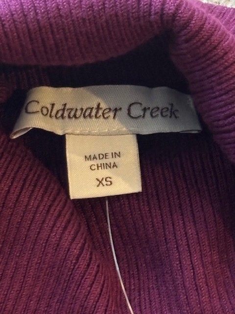 Womens Coldwater Creek Dark Magenta/purple turtleneck, NEW size XS