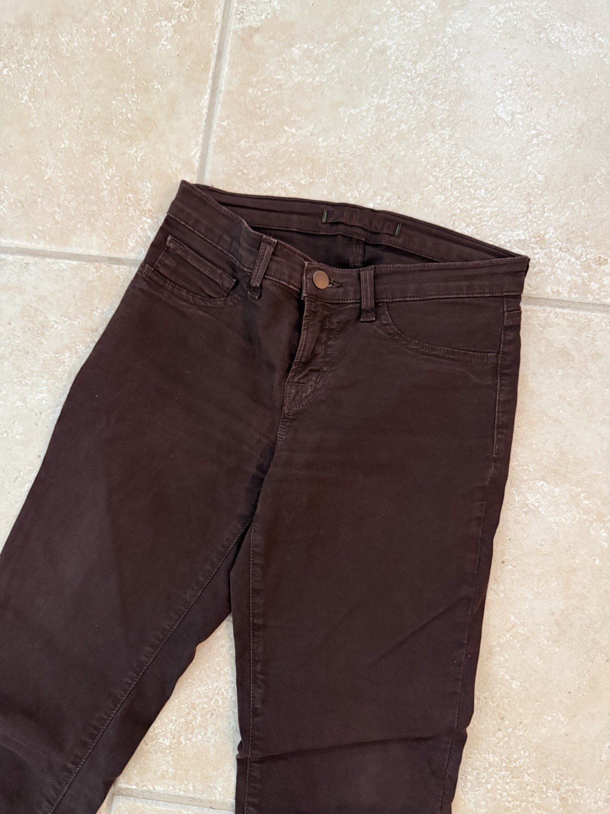 J Brand Womens Brown Dark Wash Skinny Jeans Mid Rise 5-Pocket Denim Size 25
