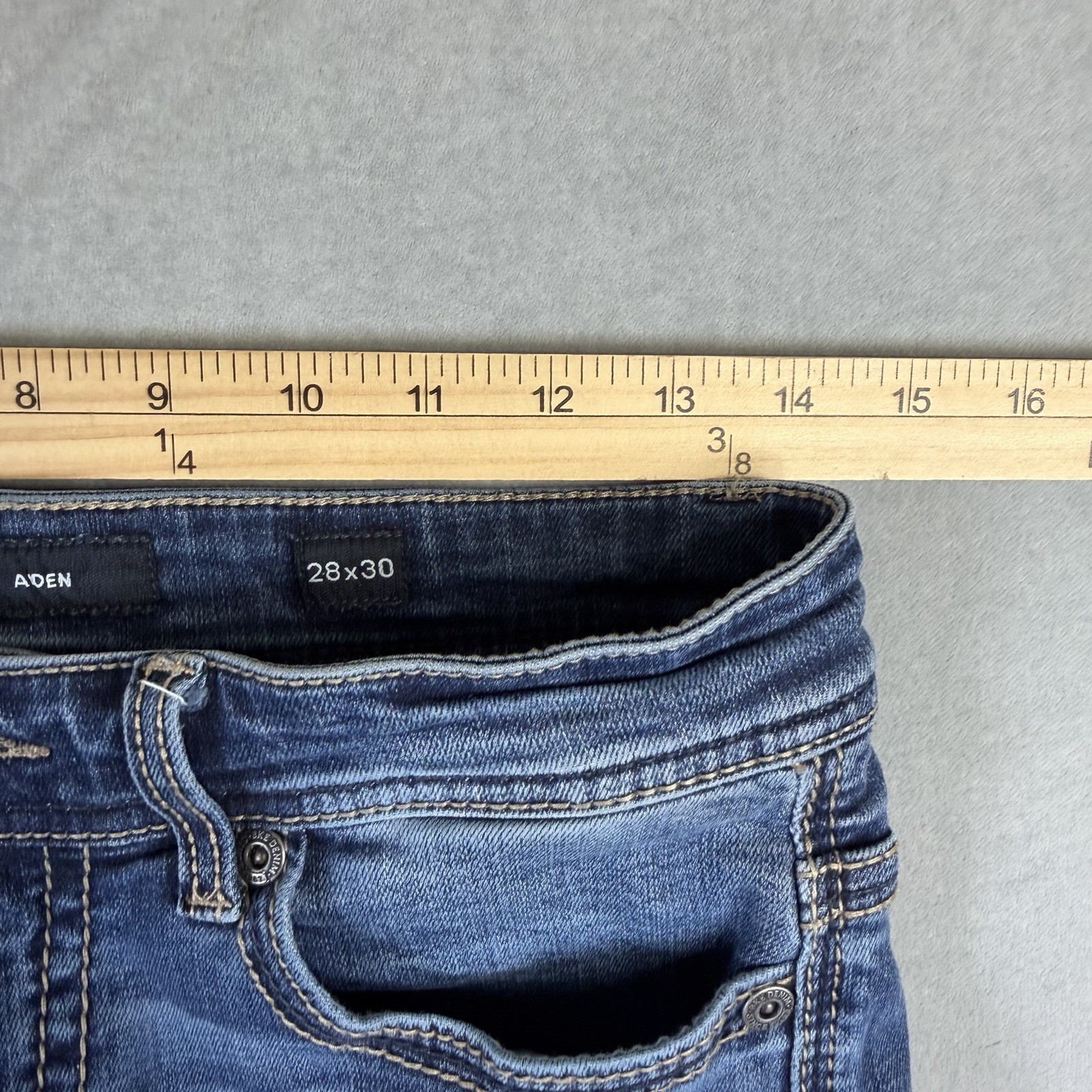 BKE Aiden Jeans Men’s 28×30 Blue Bootcut Dark Wash Western Buckle Stretch Denim