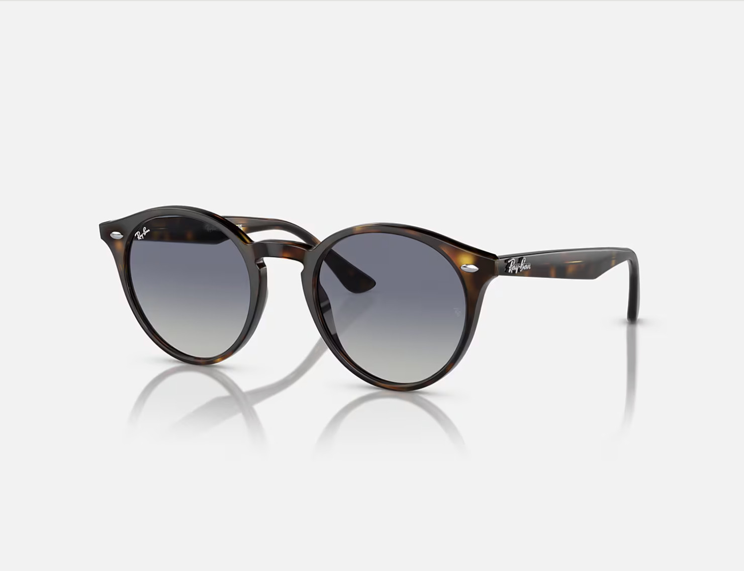 Ray Ban 2180 NEW Polished Light Havana Sunglasses Grey/Blue Lens 51-21 NEW