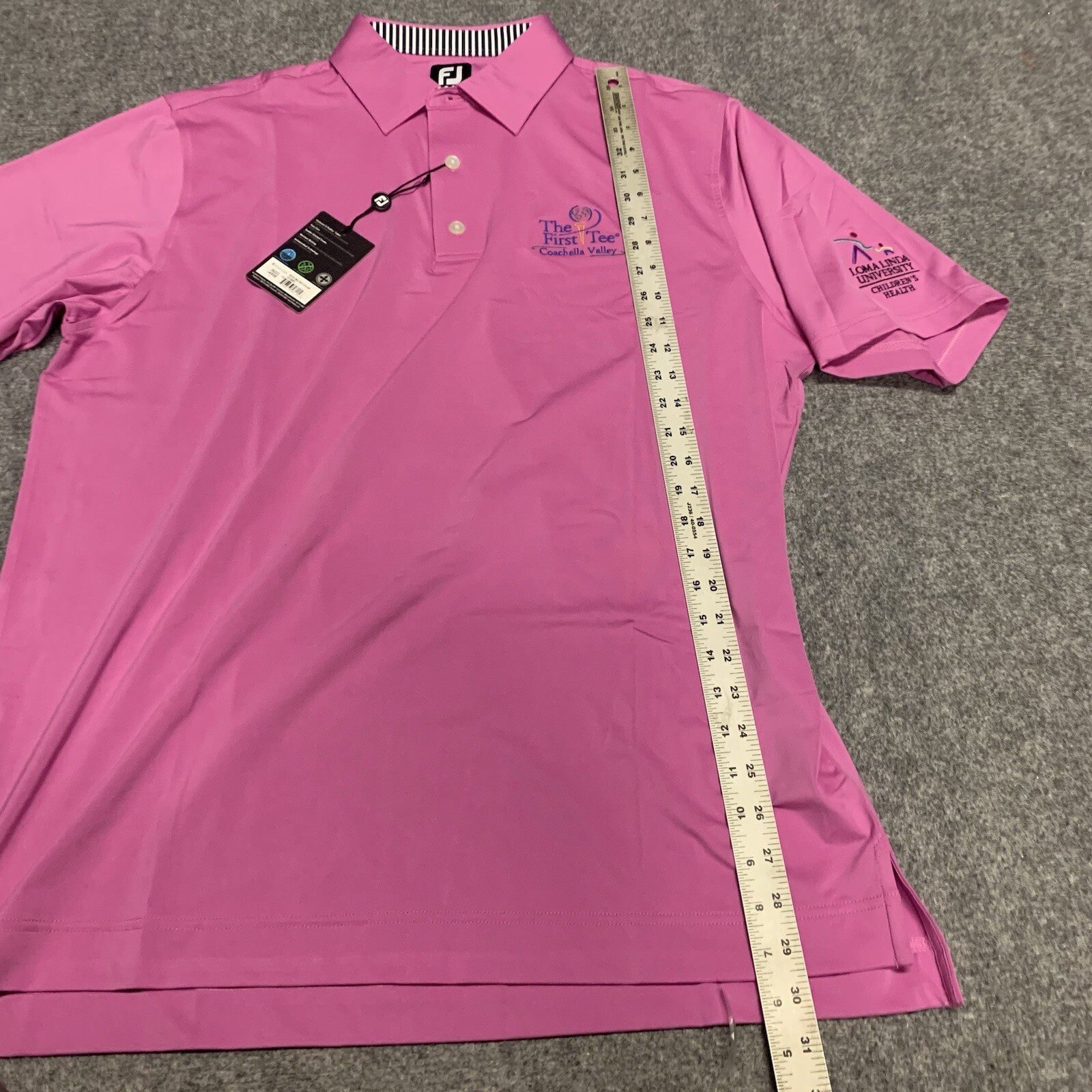 NEW FootJoy Solid Lisle Self Collar Polo Men Large Large Pink Short Sleeve NWT