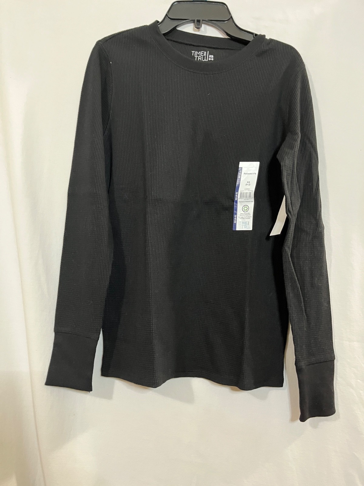 Time and Tru Women’s Thermal Tee Long Sleeves Many sizes Black New