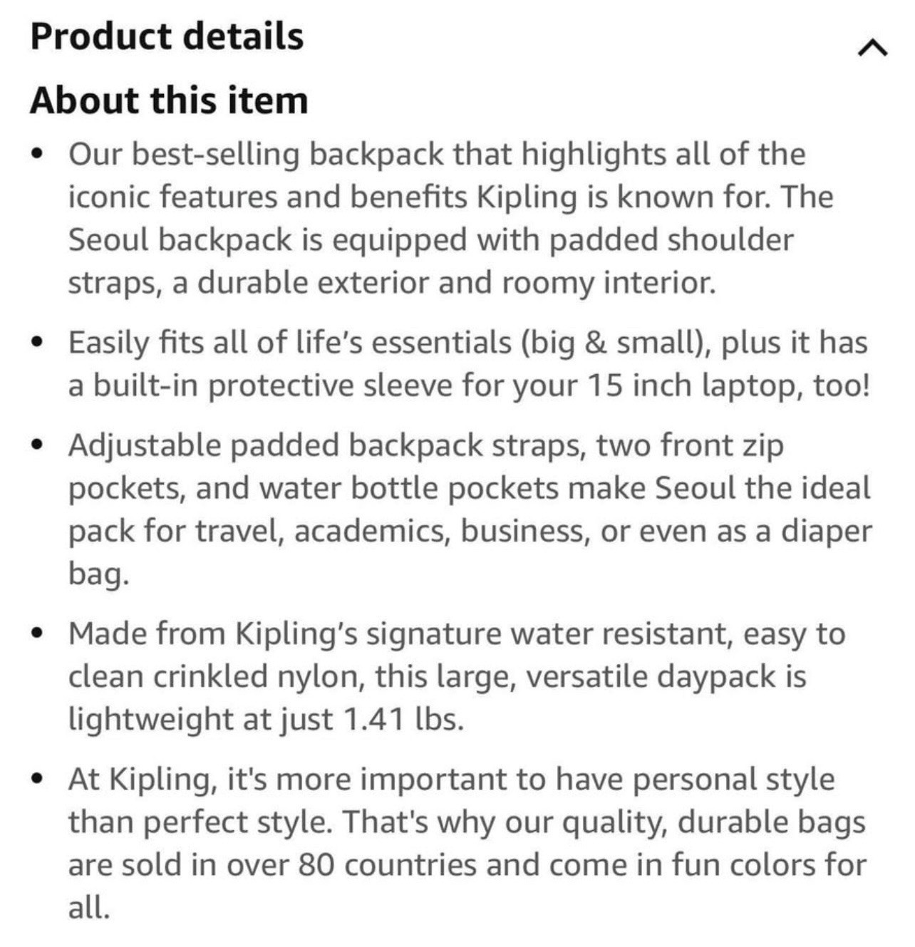 Brand New Kipling Seoul Dark Blue Backpack. 15 Inch