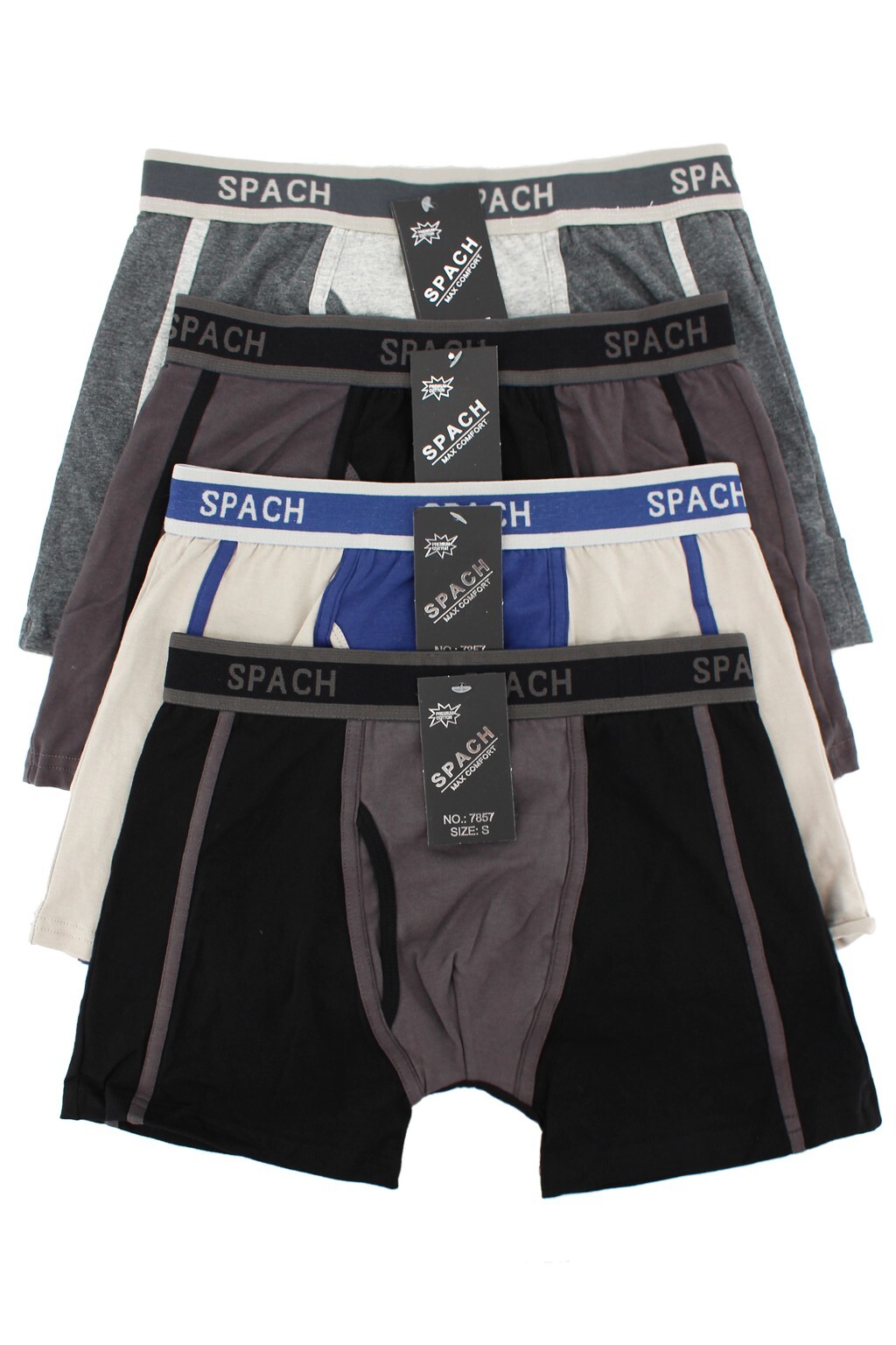 SPACH Pack Men Premium Soft Comfort Cotton Blend Underwear Fashion Boxer Brief