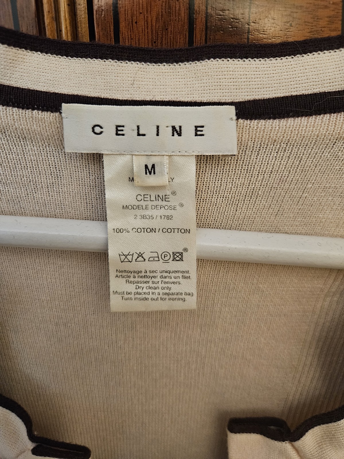 Authentic Celine Ribbon Ruffle Top Womens Size M Made in Italy