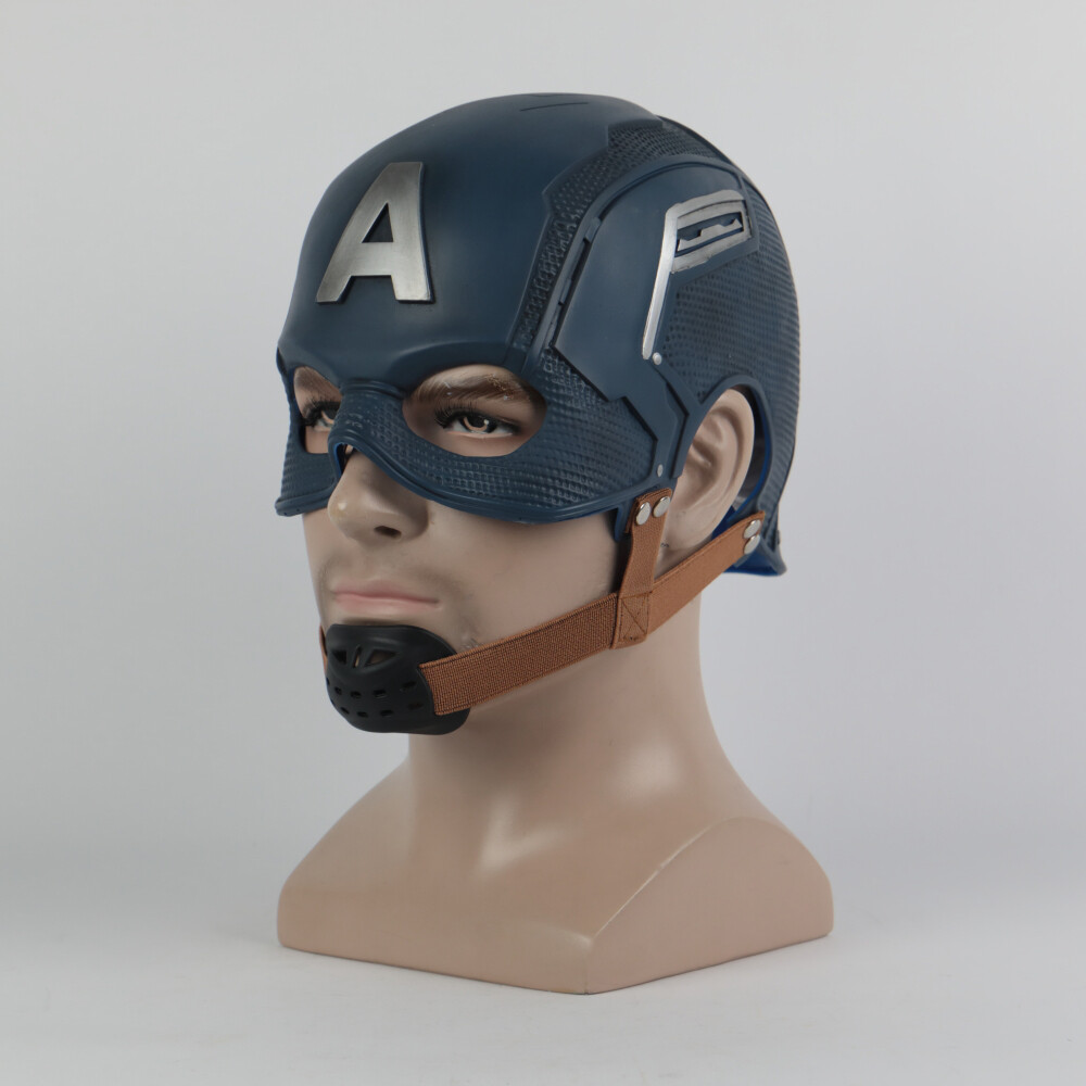 Avengers Captain America Helmet Cosplay Superhero Half Head Mask Soft PVC Helmet