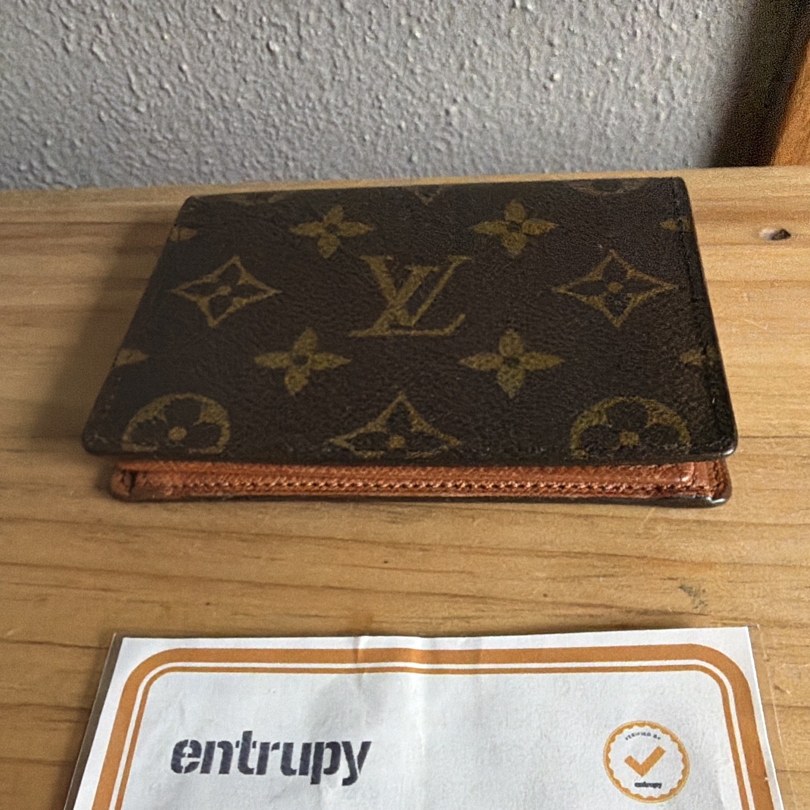 Louis Vuitton Monogram Canvas/Leather Bifold ID/Document Holder Brown