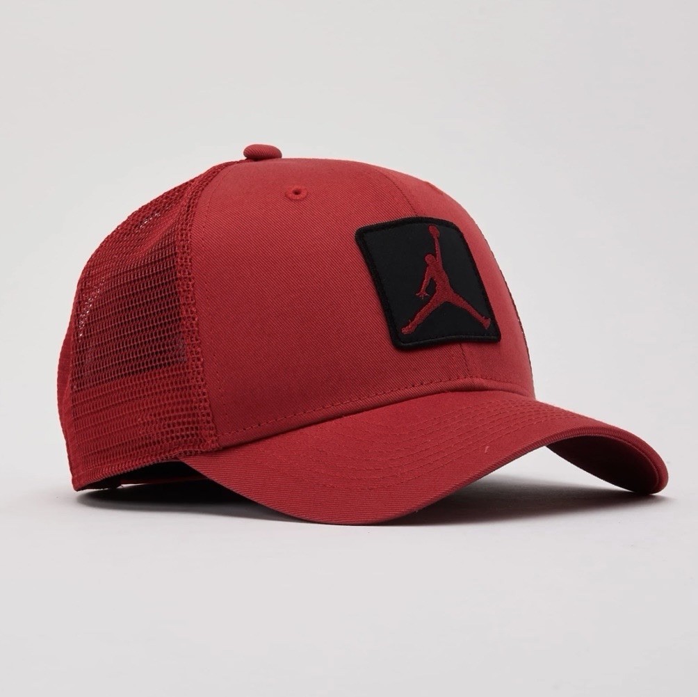 NIKE Jordan Rise Structured Trucker Hat Cap Gym Red/Black L/XL FZ0774-687 NEW