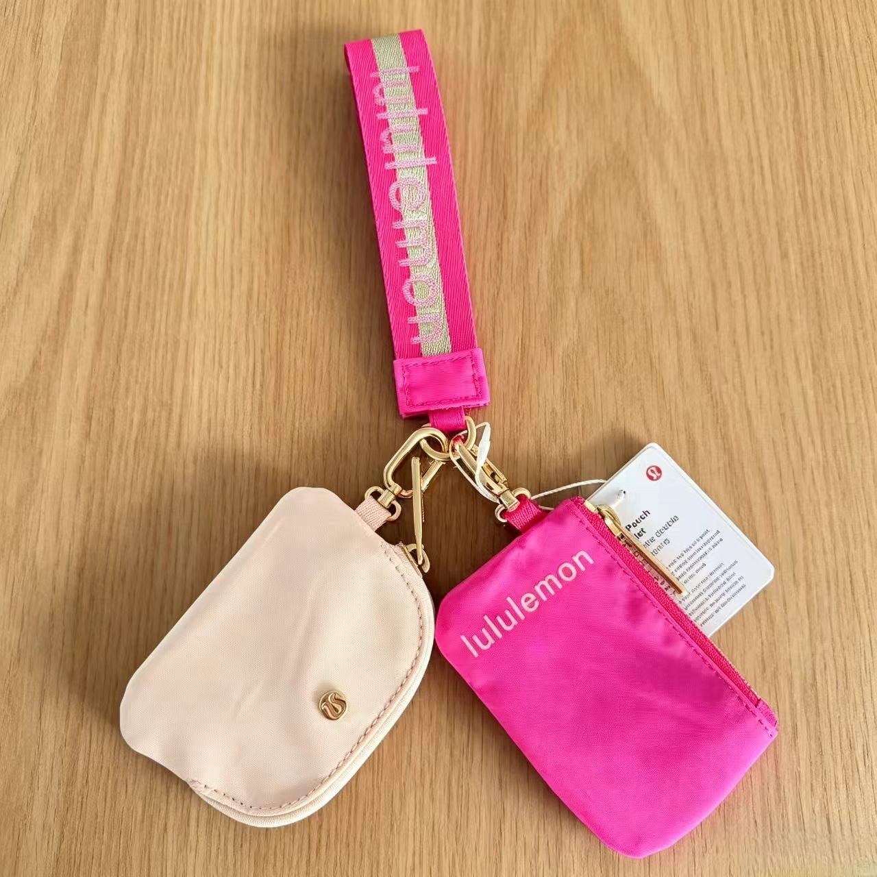 Lululemon Dual Pouch Wristlet Keychain Wallet Black, NWT