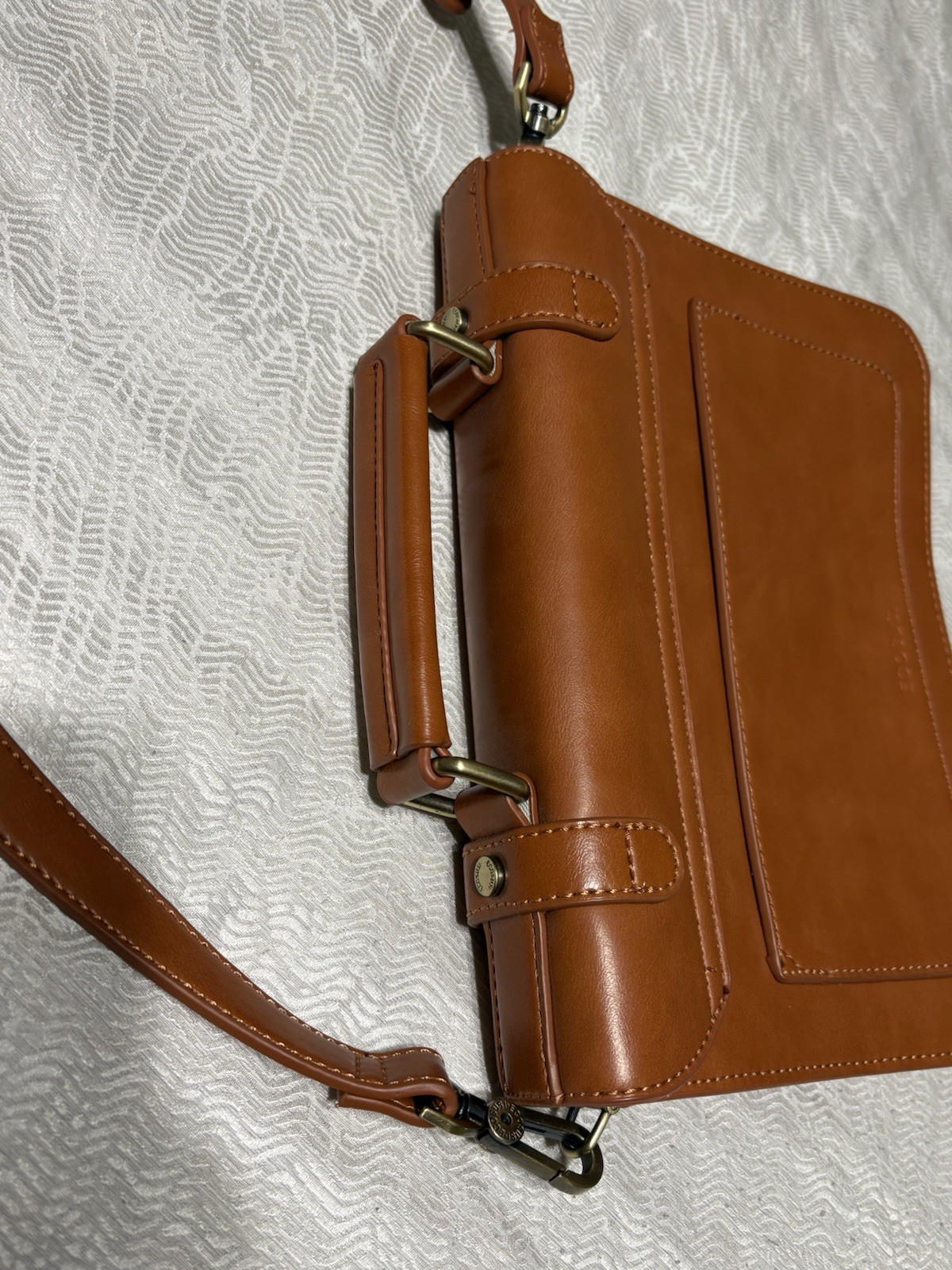ECOSUSI Brown FAUX Leather messenger bag