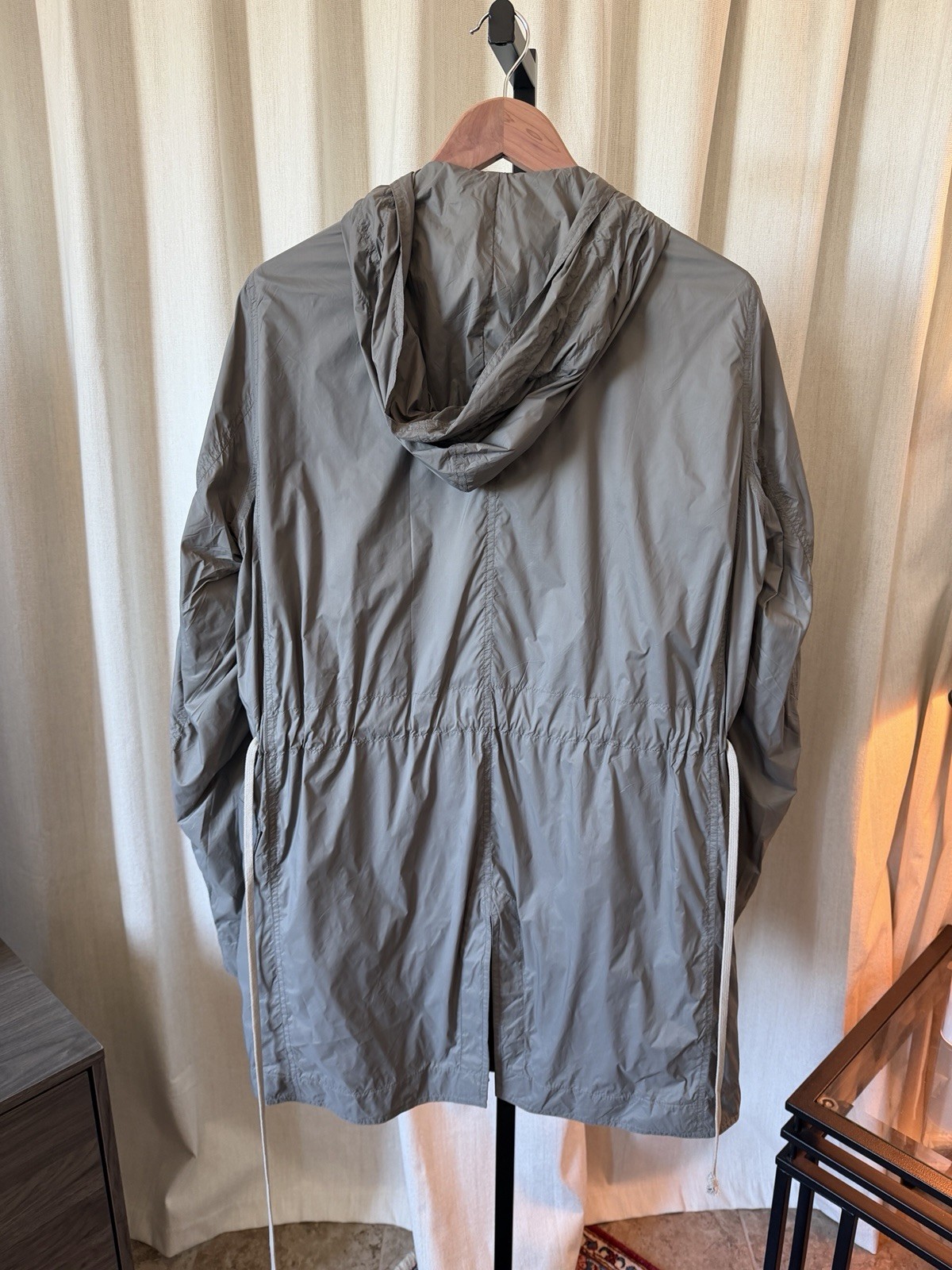 Rick Owens DRKSHDW SS18 Fishtail Parka in Stone SIZE S