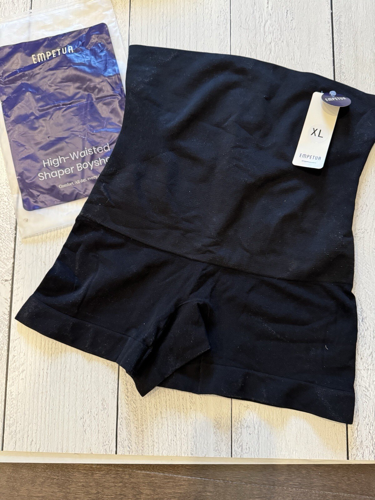 Shapermint Empetua All Day Every Day High Waist Shaper Boyshort Black Size XL