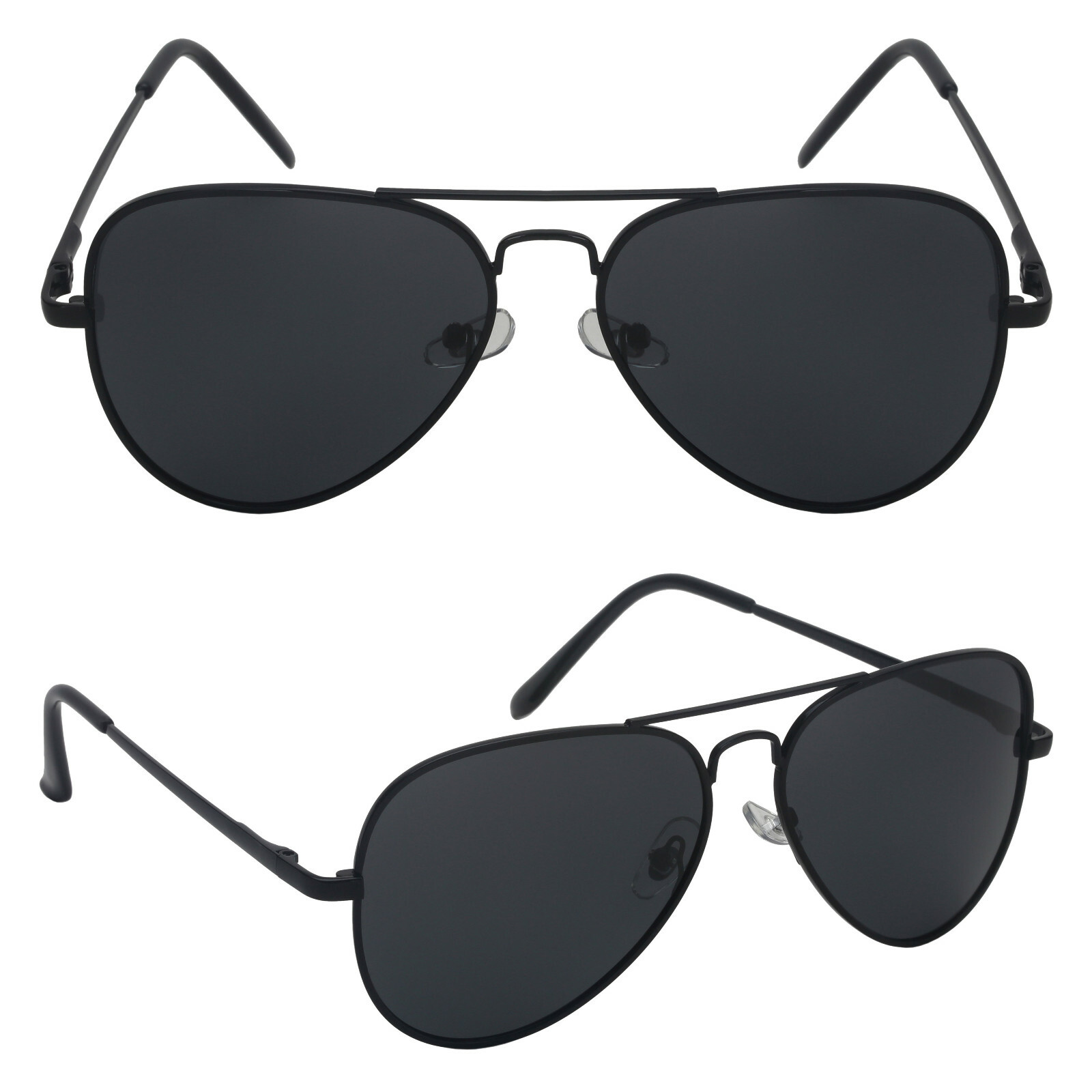 Polarized Fashion Aviator Sunglasses Metal Frame Black Brown Gold Spring Hinge