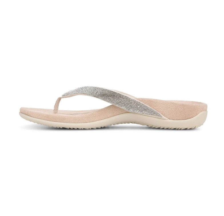 Vionic Dillon Shine Toe Post Sandal Women Comfort Rhinestone Flat Flip Flop