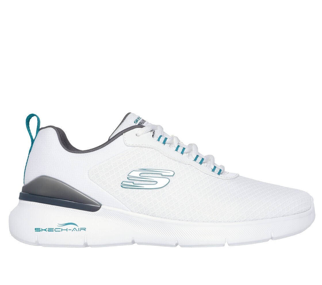 Man Skechers Air Dynamight Durron Shoe 232971 Color White/Turquoise Brand New