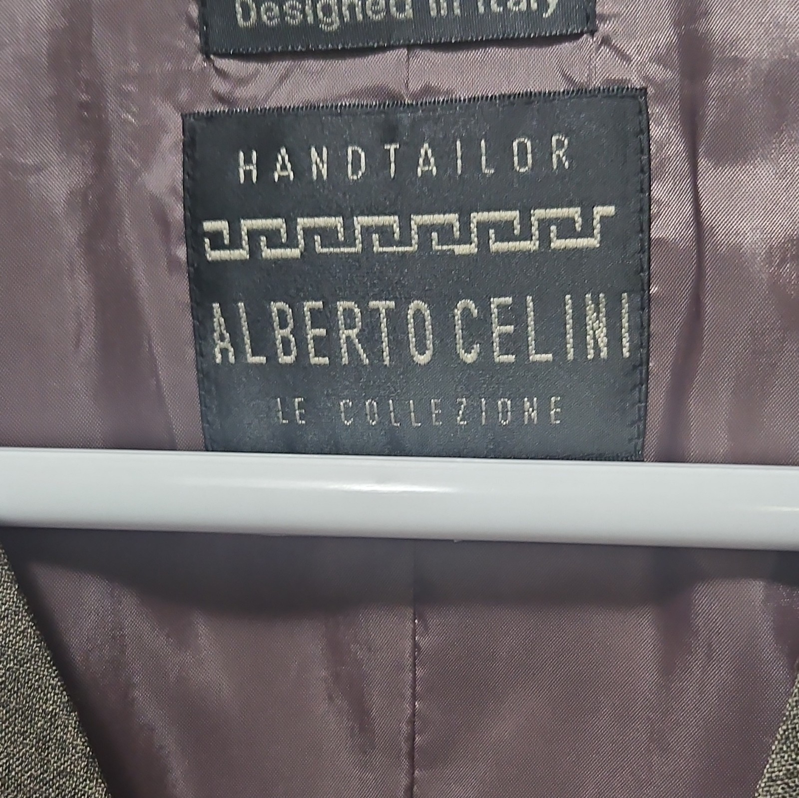 Alberto Celini Plaid Formal 3 piece suit 50R Regular 100% Polyester Taffeta