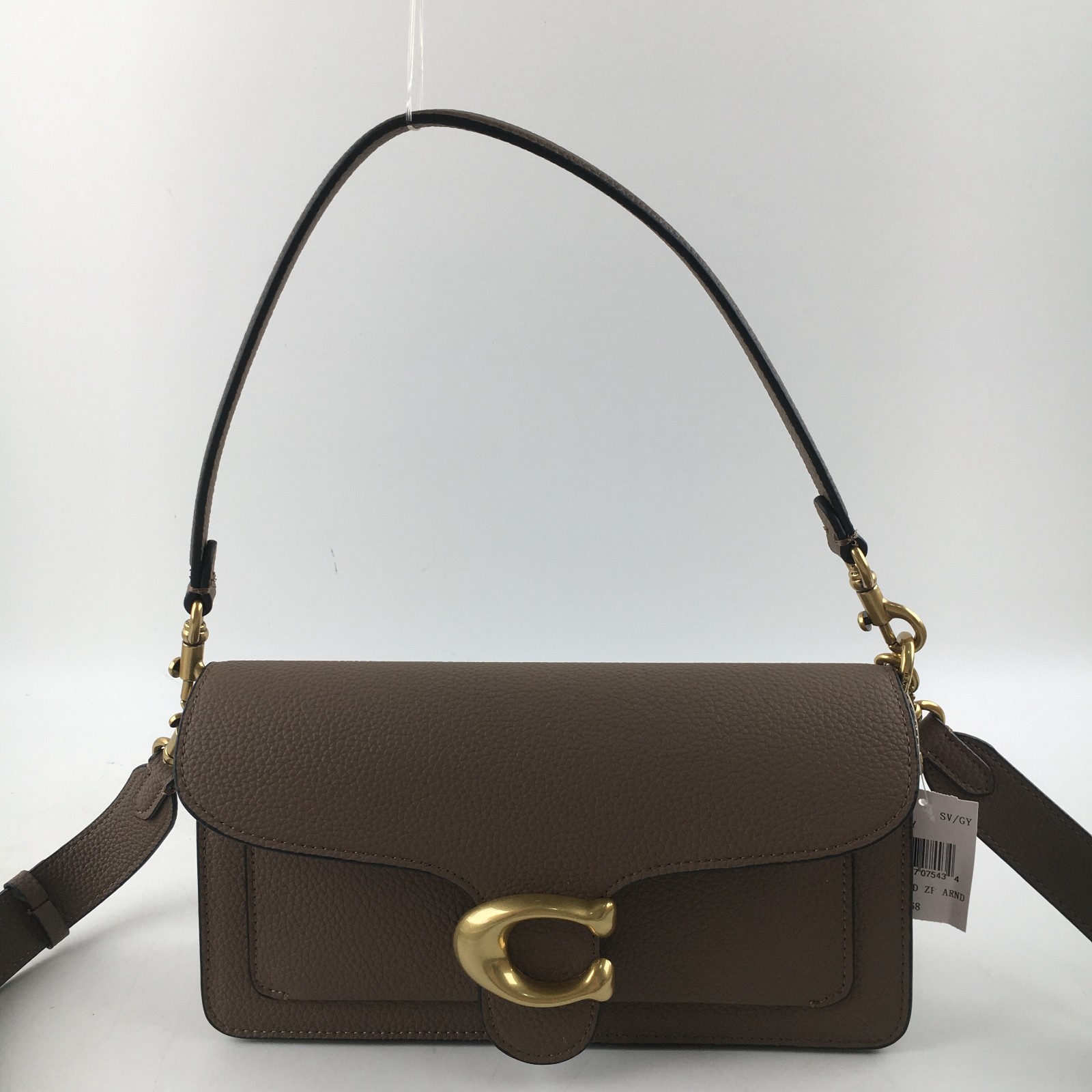 COACH CH857 Tabby Shoulder Bag 26 Polished Pebble Leather Dark Brown Outlet New